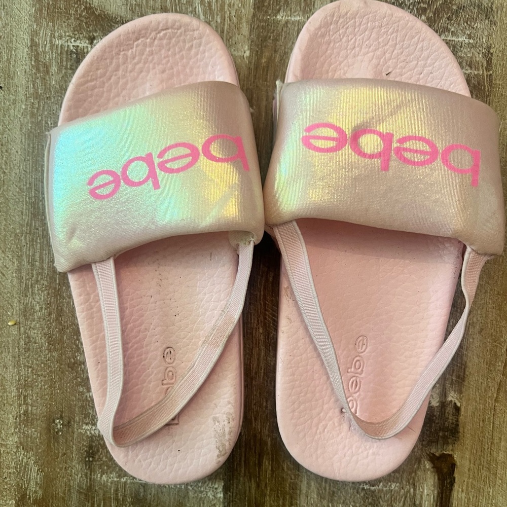 Girls Bebe Pink Slides Size 11/12
